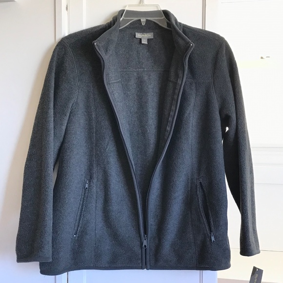 STYLE & CO Fleece Full Zip Front Jacket Coat NWT Gray Women’s Plus Size 1X - Picture 3 of 16